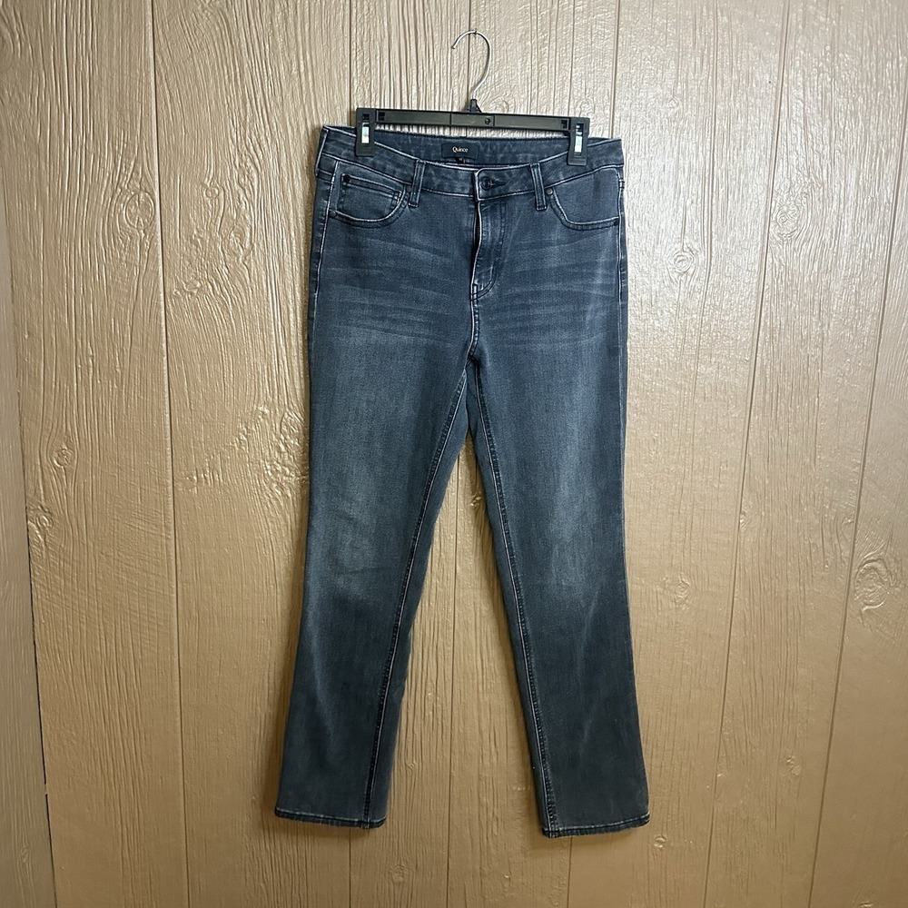 Quince Bella Stretch High Rise Straight Leg Ankle Jean Sz 30 Charcoal Streetwear